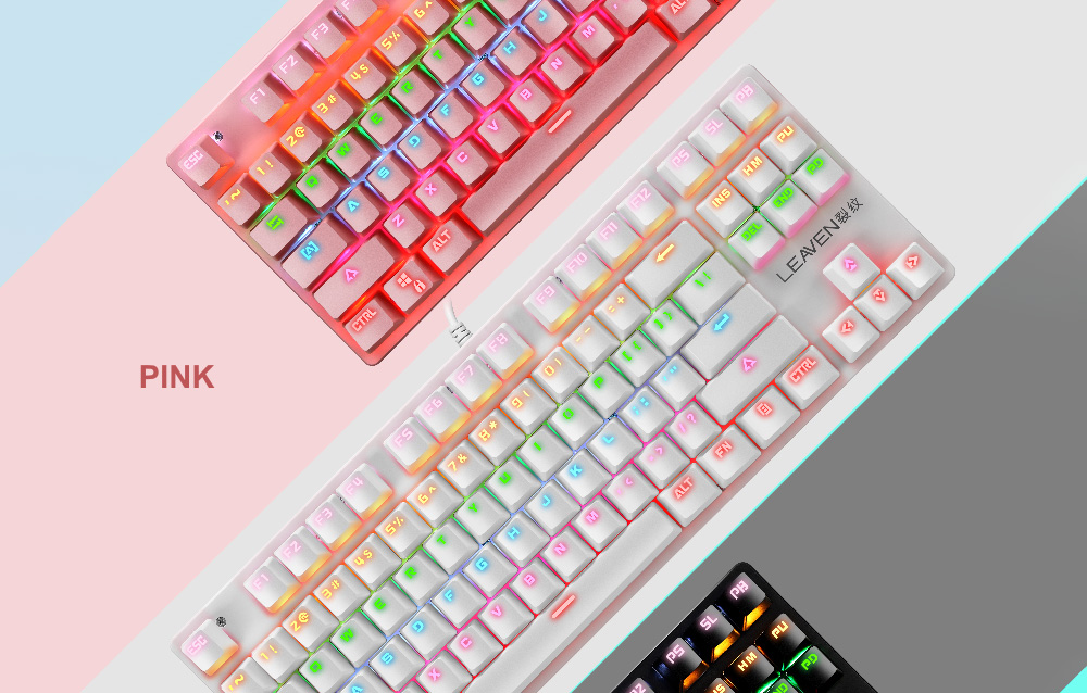 87-key Wired Blue Switch Mechanical Keyboard - Black Green axis mechanical keyboard 87-key Wired Blue Switch Mechanical Keyboard - Black Green axis mechanical keyboard