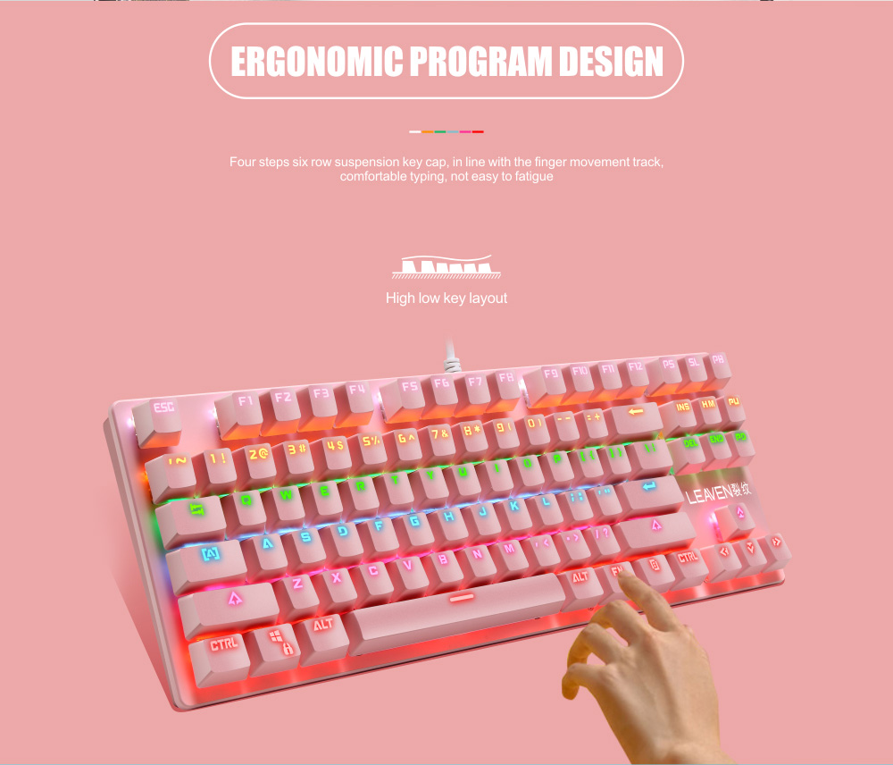 87-key Wired Blue Switch Mechanical Keyboard - Black Green axis mechanical keyboard 87-key Wired Blue Switch Mechanical Keyboard - Black Green axis mechanical keyboard