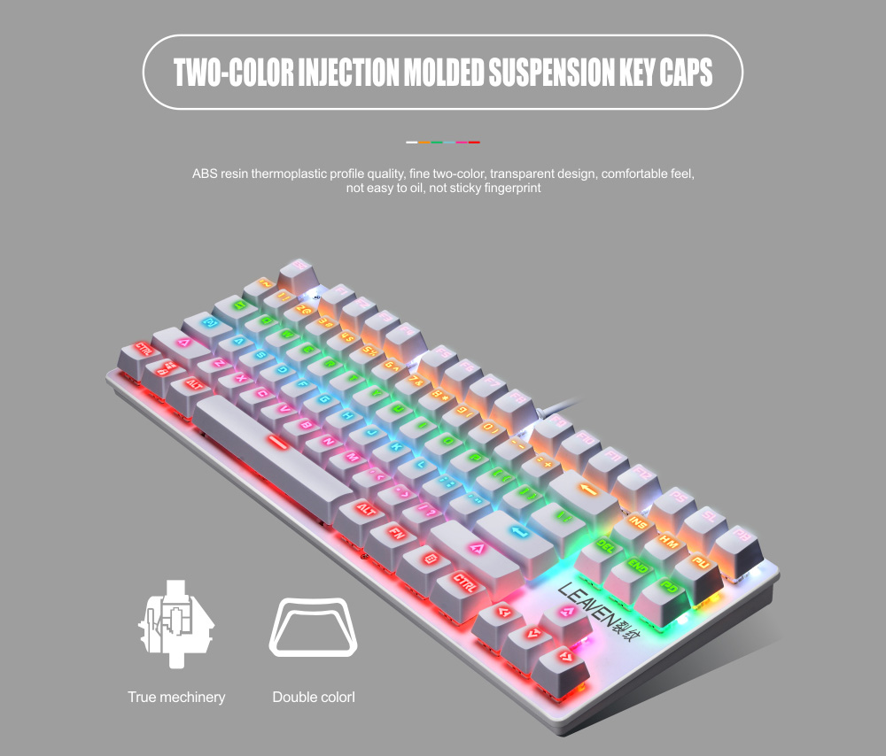 87-key Wired Blue Switch Mechanical Keyboard - Black Green axis mechanical keyboard 87-key Wired Blue Switch Mechanical Keyboard - Black Green axis mechanical keyboard