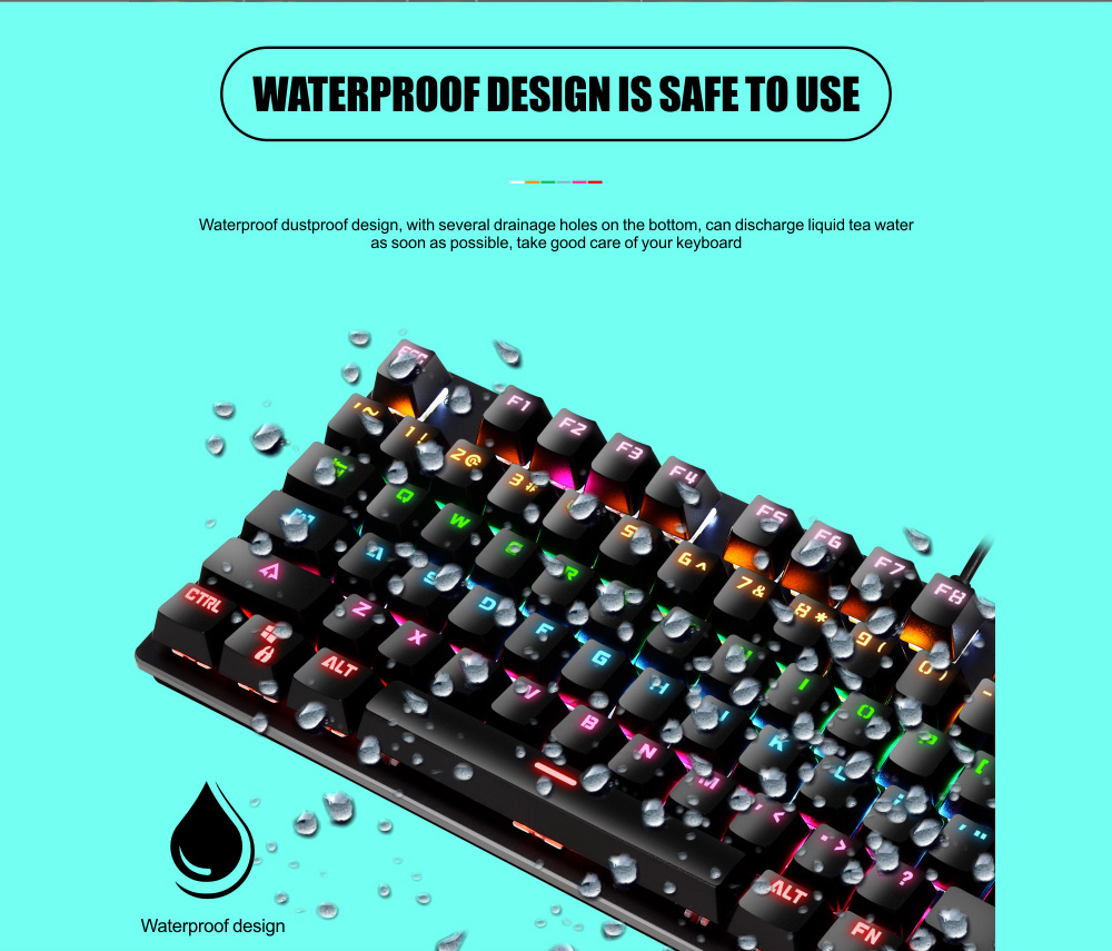 87-key Wired Blue Switch Mechanical Keyboard - Black Green axis mechanical keyboard 87-key Wired Blue Switch Mechanical Keyboard - Black Green axis mechanical keyboard