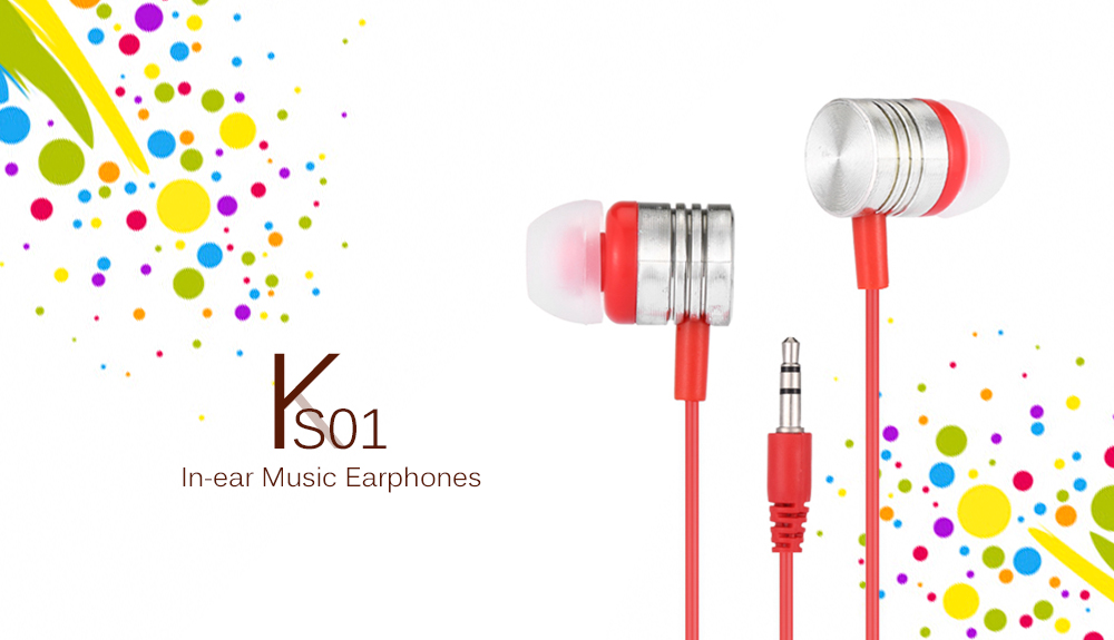 KS01 In-ear Music Earphones Transparent Crystal Wire Design for 3.5mm Audio Interface Device - Red KS01 In-ear Music Earphones Transparent Crystal Wire Design for 3.5mm Audio Interface Device - Red