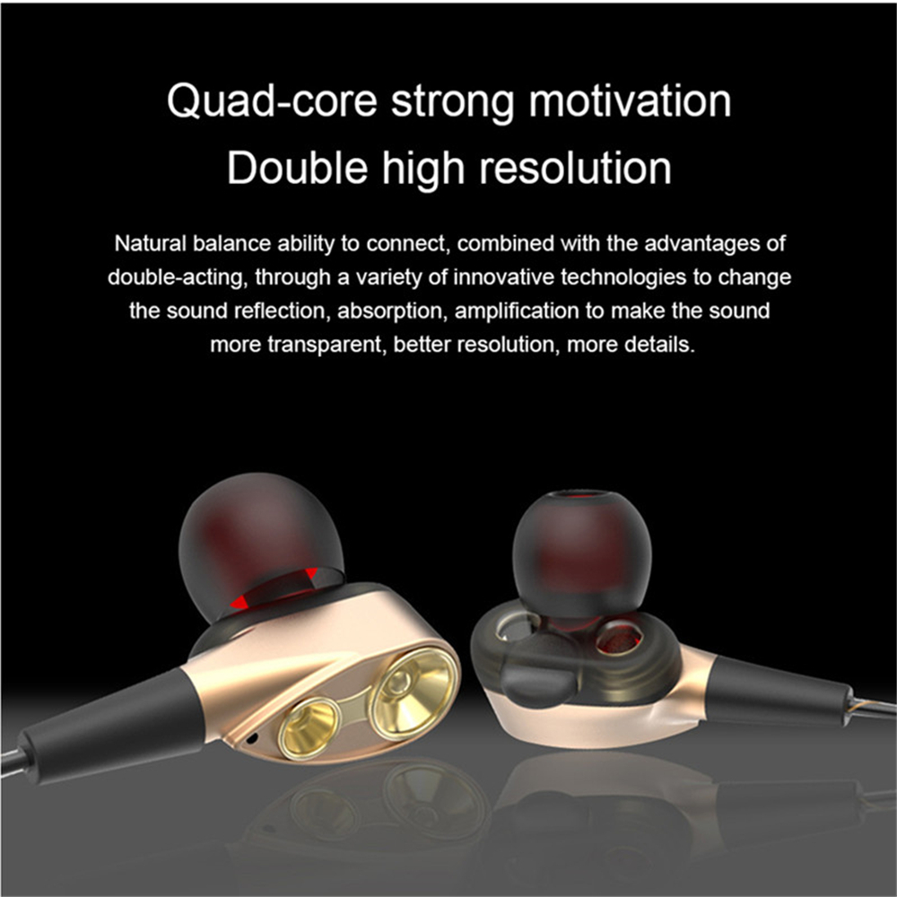 In-Ear Double-Acting Ring Running Game Music Headphone- Black In-Ear Double-Acting Ring Running Game Music Headphone- Black
