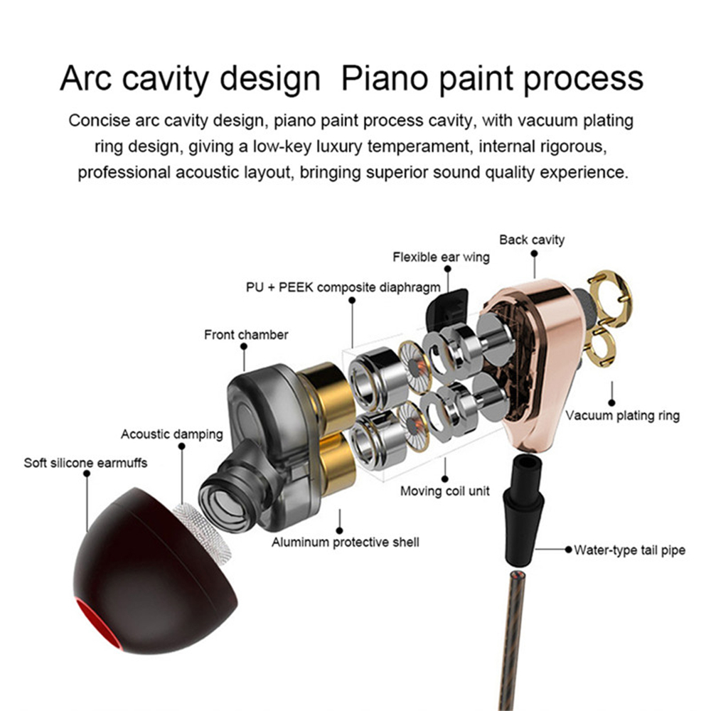 In-Ear Double-Acting Ring Running Game Music Headphone- Black In-Ear Double-Acting Ring Running Game Music Headphone- Black