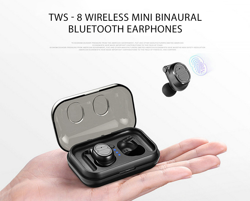 TWS - 8 Wireless Mini Binaural Bluetooth Earphones In-ear Stereo Sports Earbuds With Mic And Charging Dock- Lava Red TWS - 8 Wireless Mini Binaural Bluetooth Earphones In-ear Stereo Sports Earbuds With Mic And Charging Dock- Lava Red