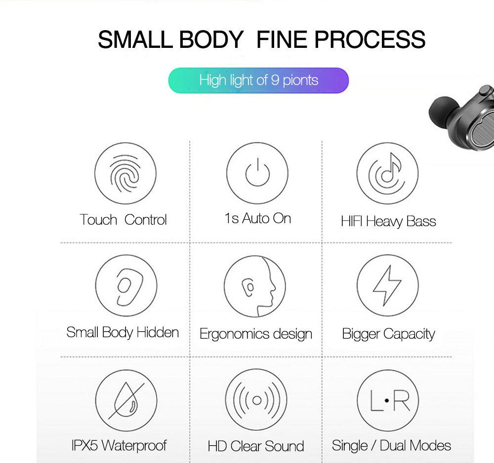 TWS - 8 Wireless Mini Binaural Bluetooth Earphones In-ear Stereo Sports Earbuds With Mic And Charging Dock- Lava Red TWS - 8 Wireless Mini Binaural Bluetooth Earphones In-ear Stereo Sports Earbuds With Mic And Charging Dock- Lava Red