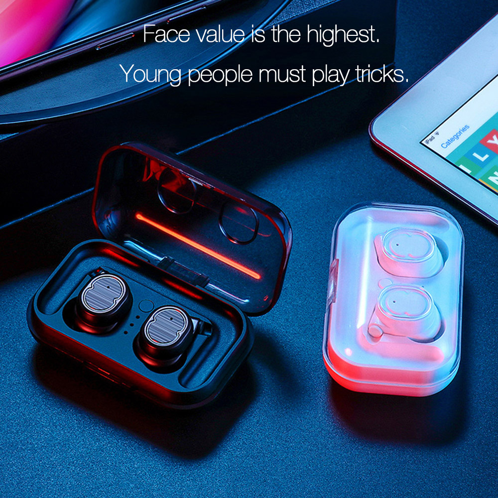 TWS - 8 Wireless Mini Binaural Bluetooth Earphones In-ear Stereo Sports Earbuds With Mic And Charging Dock- Lava Red TWS - 8 Wireless Mini Binaural Bluetooth Earphones In-ear Stereo Sports Earbuds With Mic And Charging Dock- Lava Red