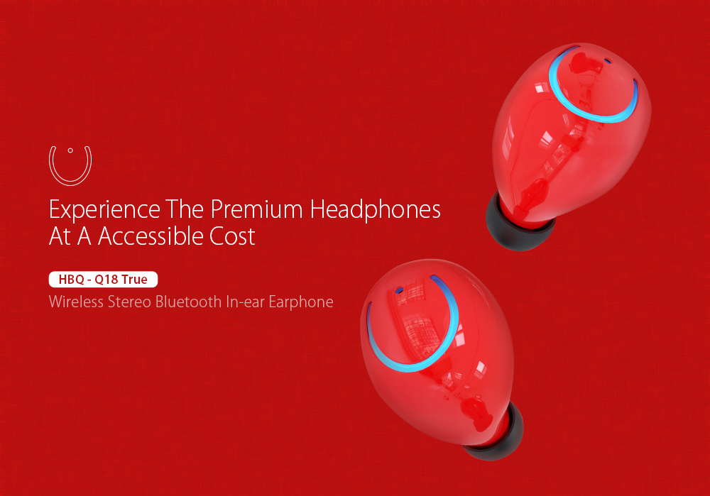 HBQ - Q18 TWS Mini Binaural Stereo Wireless Bluetooth Earbuds with Charging Box - Red HBQ - Q18 TWS Mini Binaural Stereo Wireless Bluetooth Earbuds with Charging Box - Red