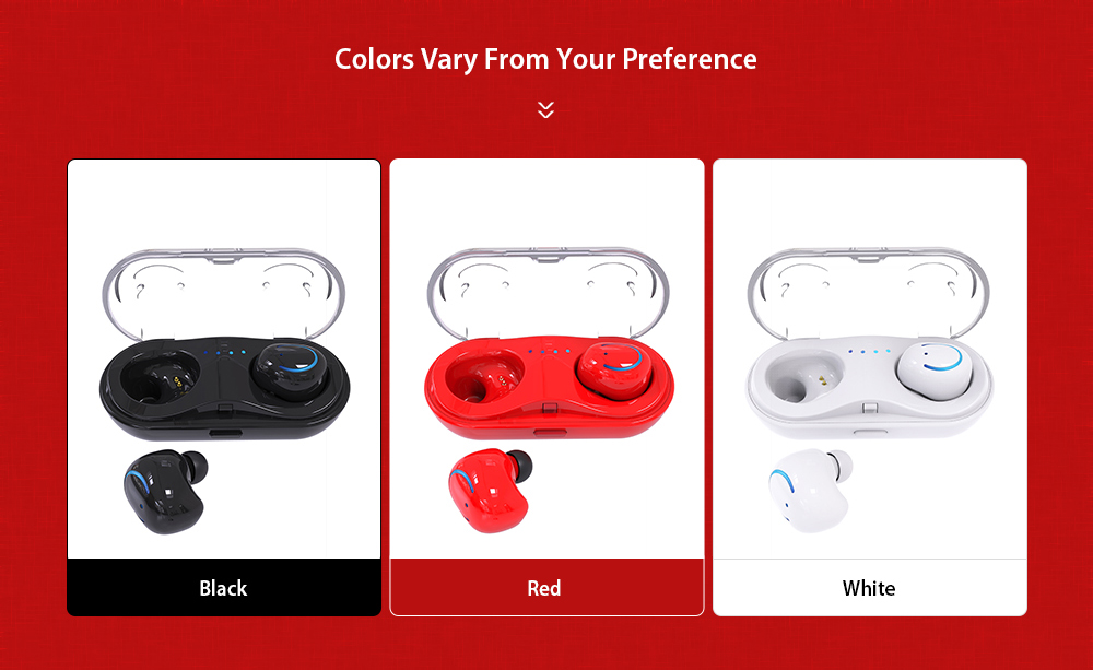 HBQ - Q18 TWS Mini Binaural Stereo Wireless Bluetooth Earbuds with Charging Box - Red HBQ - Q18 TWS Mini Binaural Stereo Wireless Bluetooth Earbuds with Charging Box - Red