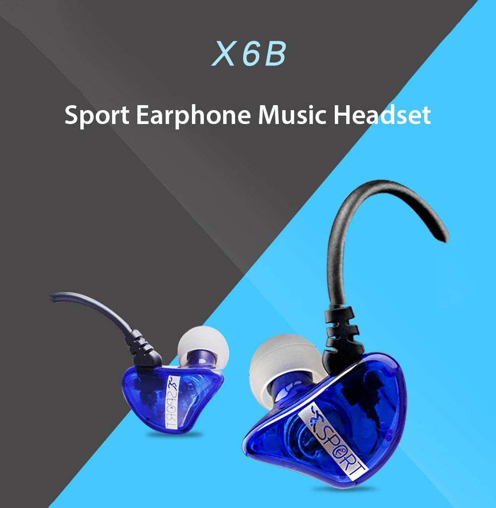 X6B Sport Earphone Music Headset - Blue X6B Sport Earphone Music Headset - Blue