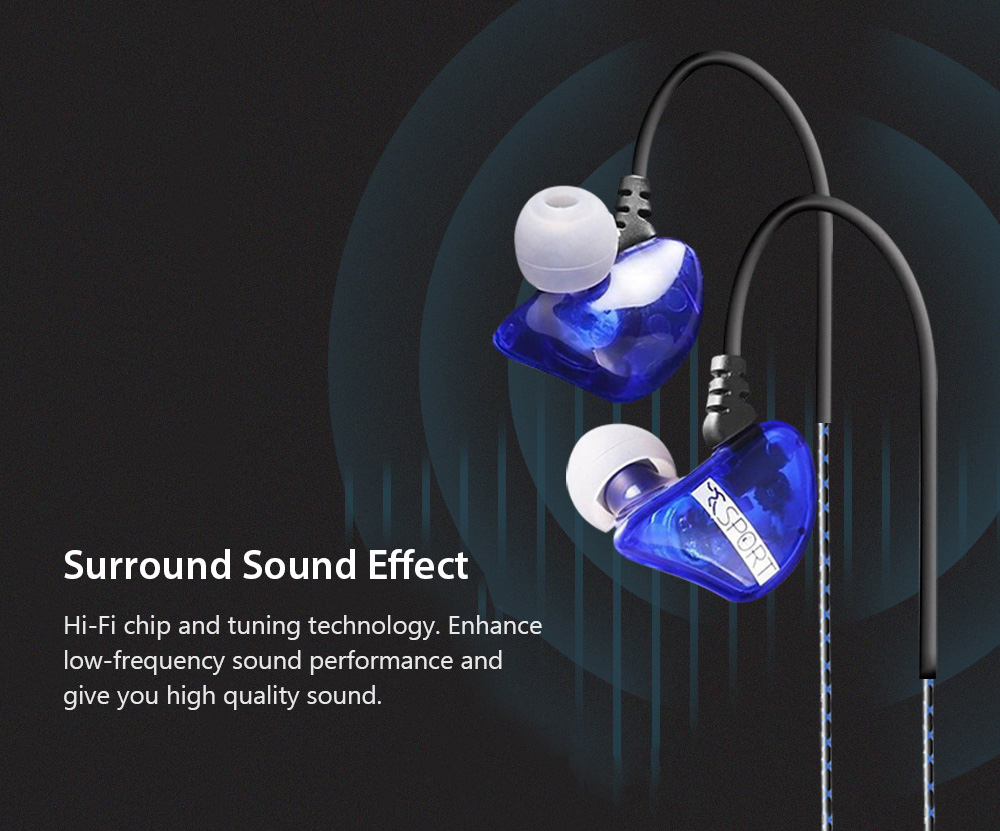 X6B Sport Earphone Music Headset - Blue X6B Sport Earphone Music Headset - Blue
