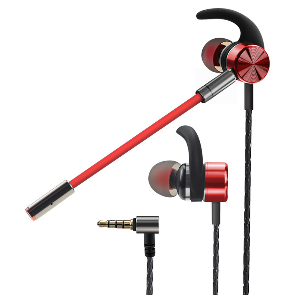 3.5MM Md20 E-Sports Voice In-Ear Game Headset Mobile Game Dual Microphone- Red 3.5MM Md20 E-Sports Voice In-Ear Game Headset Mobile Game Dual Microphone- Red