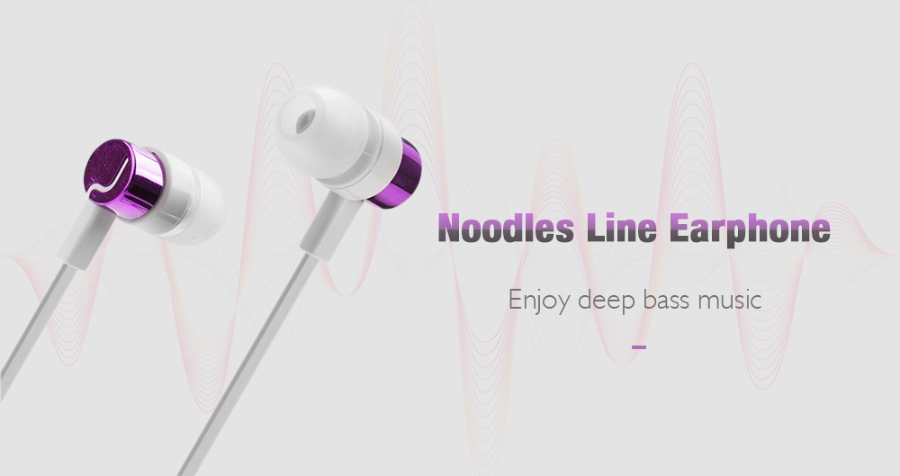 In-ear Earphones Noodle Line Bass for MP4 / MP3 - Aztech Purple In-ear Earphones Noodle Line Bass for MP4 / MP3 - Aztech Purple