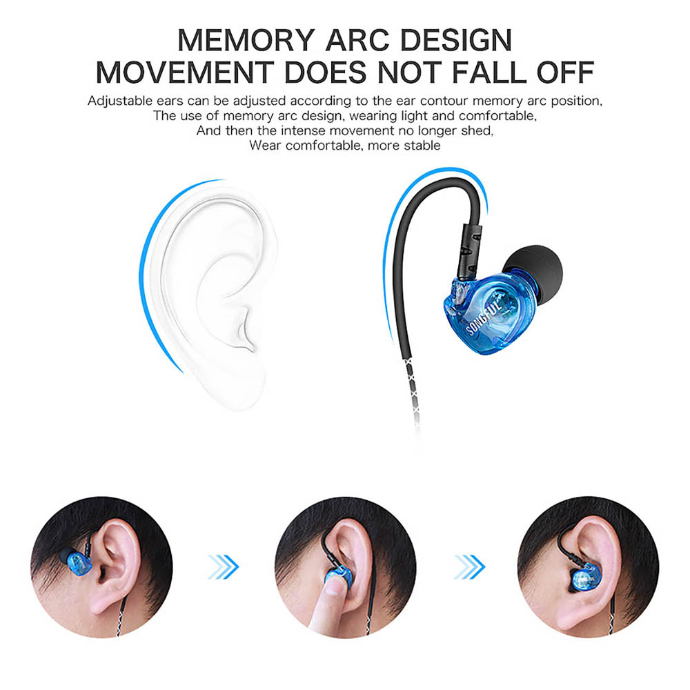 S1 Intelligent Line Control Wired In-ear Earphone Sport Headphone with Noise Reduction Mic- Black S1 Intelligent Line Control Wired In-ear Earphone Sport Headphone with Noise Reduction Mic- Black