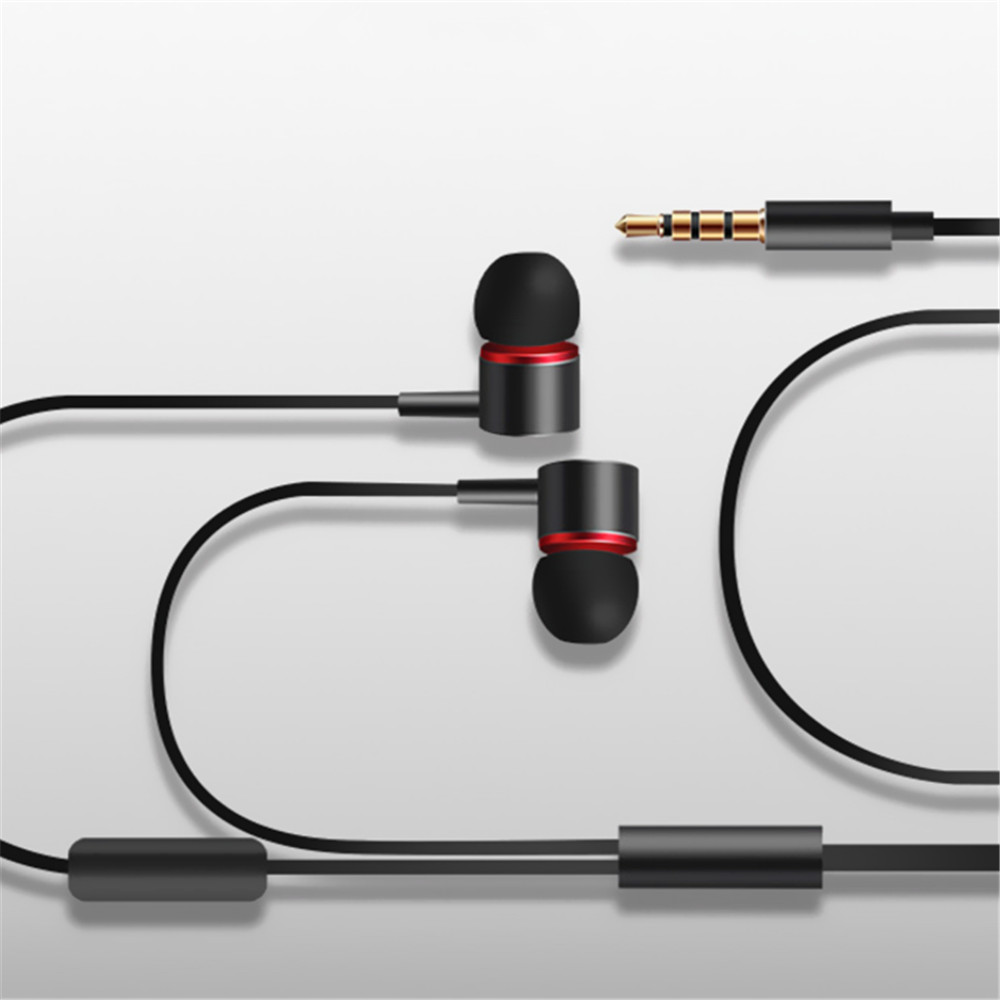 New Fashion High-end Metal In-ear Headphones- Black