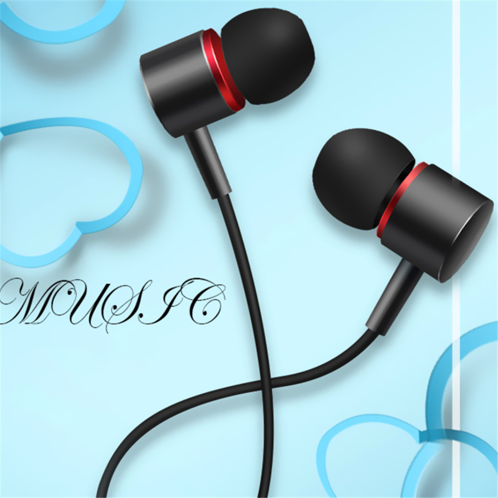 New Fashion High-end Metal In-ear Headphones- Black