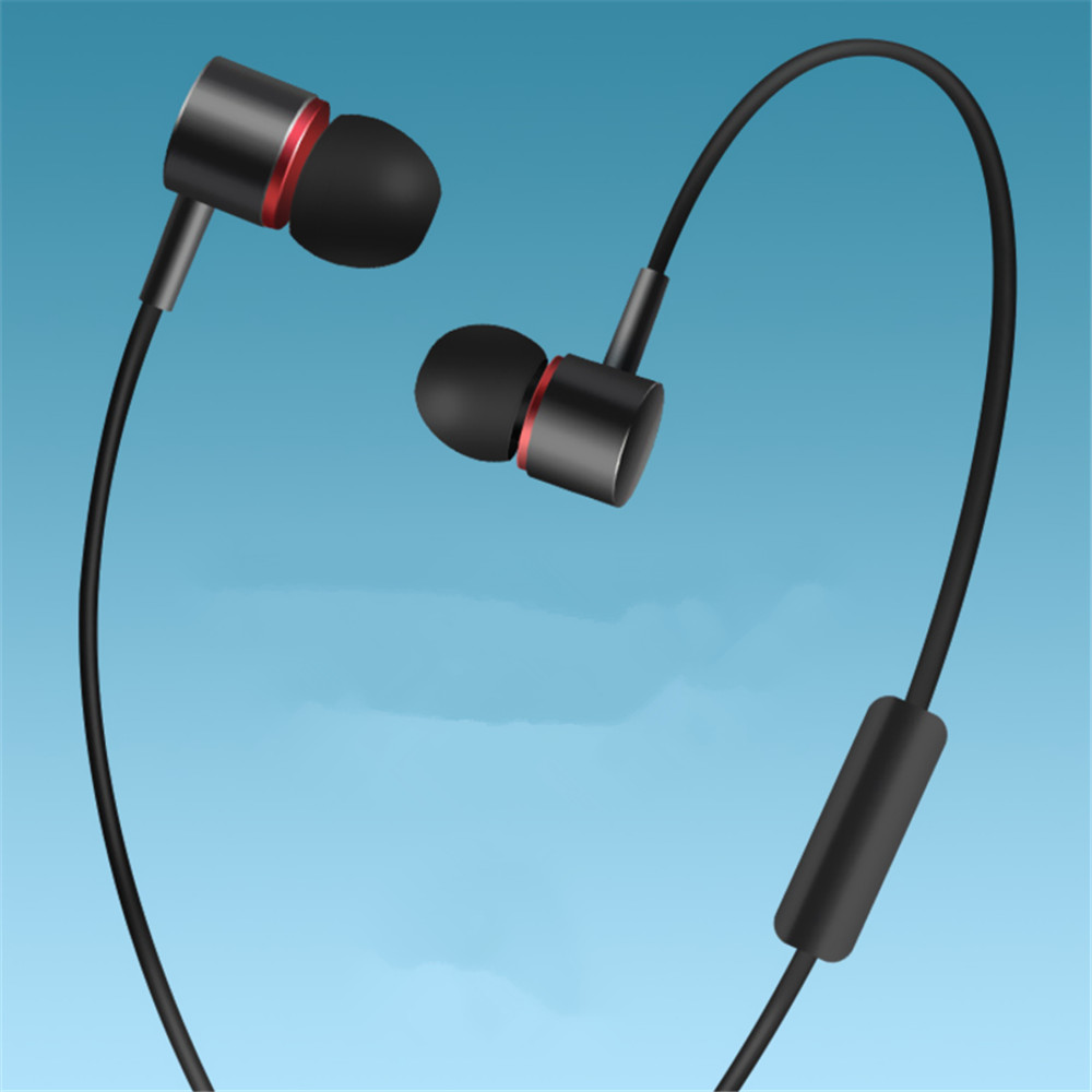 New Fashion High-end Metal In-ear Headphones- Black